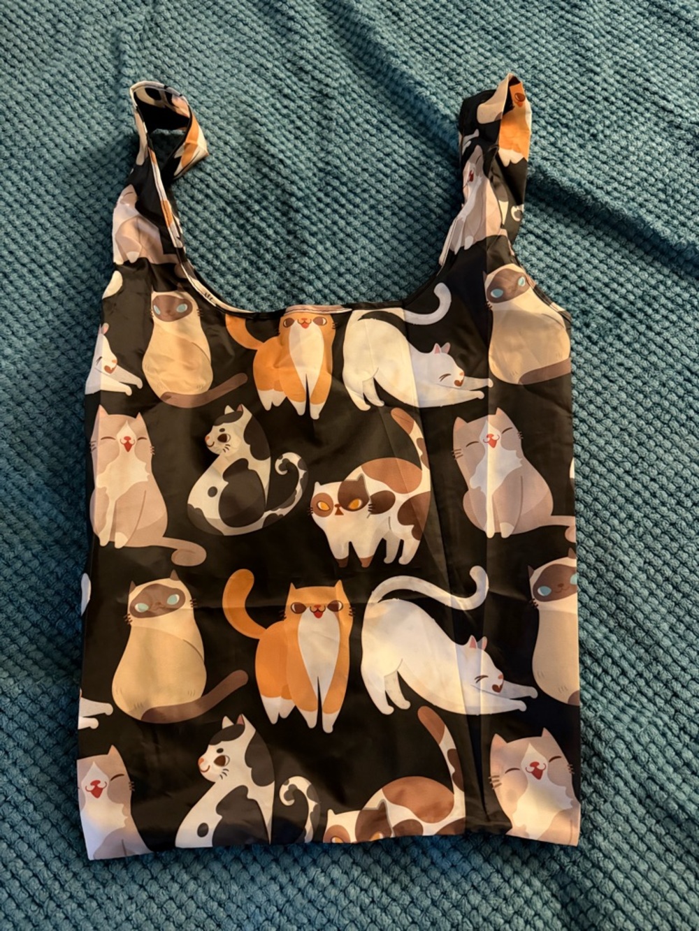Reusable Cat Print Tote Bag